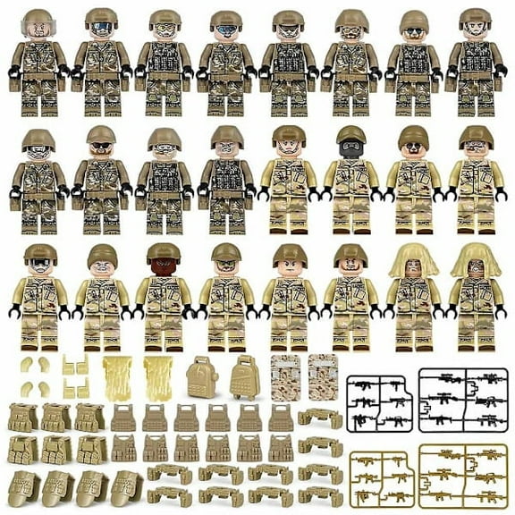 SWAT Team Military Minifigure Building Set – Army Soldier Action Figure Collection