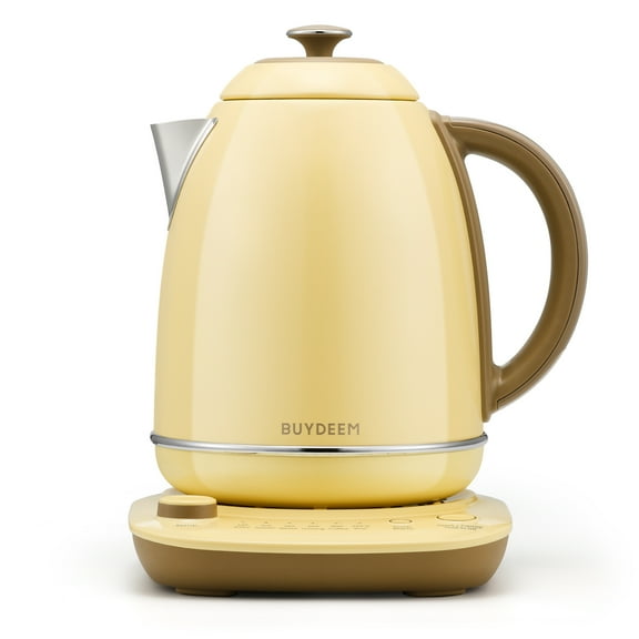 BUYDEEM K740 Electric Kettle with Temperature Control, 12H Keep Warm, Quick Boil, Stainless Steel Hot Water Boiler for Tea Coffee Milk, 1.7L, Mellow Yellow