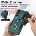 thumbnail image 2 of Compatible with Samsung Galaxy S21 FE Wallet Case with Card Holder, Premium PU Leather 360° Rotation Ring Holder Kickstand Shockproof Phone Case Cover for Samsung Galaxy S21 FE, Green, 2 of 9