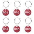 thumbnail image 1 of Aspire 50pcs Numbered Metal Rim Key Tag 1-50 with Key Rings, Numbered Tag Keychain for Sorting and Organizing - Red, 1 of 6