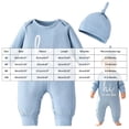 thumbnail image 4 of mgoYE Newborn Baby Boy Clothes Letter/Pattern Printed Romper Jumpsuits One Piece Infant Coming Home Outfit 1/2/3Pcs Clothing Set(Light Blue,3-6 Months), 4 of 9
