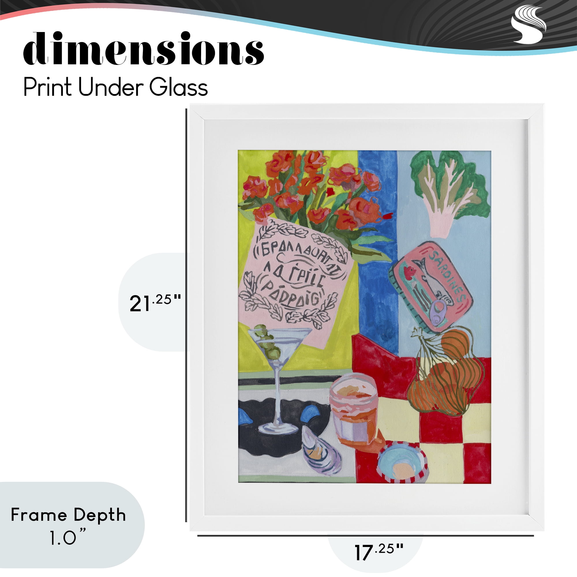 Stupell Industries Kitchen Checkered Still Life White Framed Print Under Glass, design by Melissa Wang