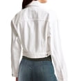 thumbnail image 2 of Notus Fashion Women's Fitted Button-Down Denim Jacket: Casual, Soft, and Stylish Long Sleeve Jean Jacket White XXL, 2 of 7