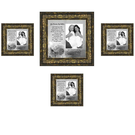 Picture Frame Set, 4 Piece Customizable Multi pack, 1-8x8, 3-4x4, for Instagram Photo Wall Gallery or Tabletop Display