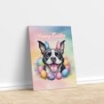 thumbnail image 3 of Happy Easter Boston Terrier with Bunny Ear Headband and Flowers Vertical Matte Canvas Poster Gentleman Dog Lover Gifts Wall Art Home Decor - 13001, 3 of 5