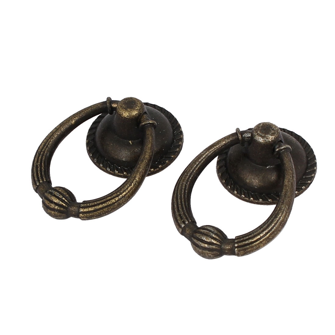 Unique Bargains Cabinet Cupboard Single Hole Round Zinc Alloy Ring Pull Handles Knobs