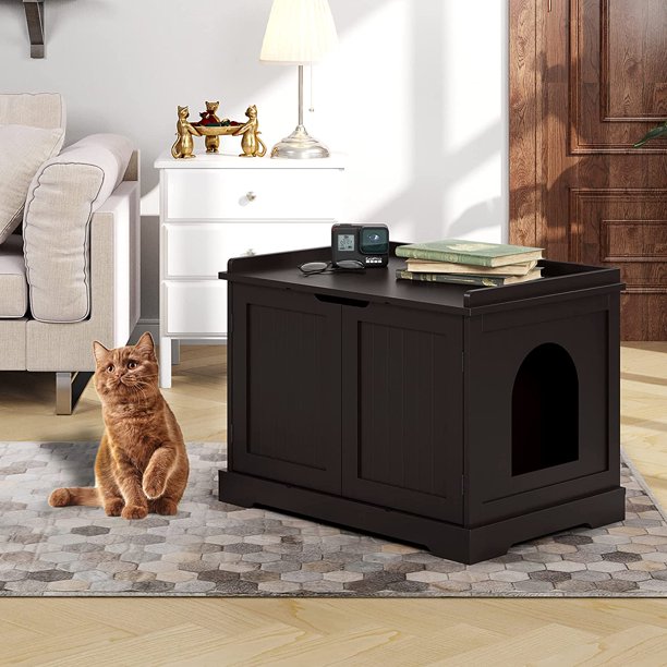 HOMEFORT Cat Litter Box Enclosure, Cat House Indoor Hidden, Cat
