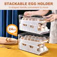 thumbnail image 6 of Rolling Egg Holder For Refrigerator, Eggs 24 Count Organizer for Refrigerator, Egg Storage Container Dispenser For Refrigerator with 2 Eggs Carrier Container Case, 6 of 7