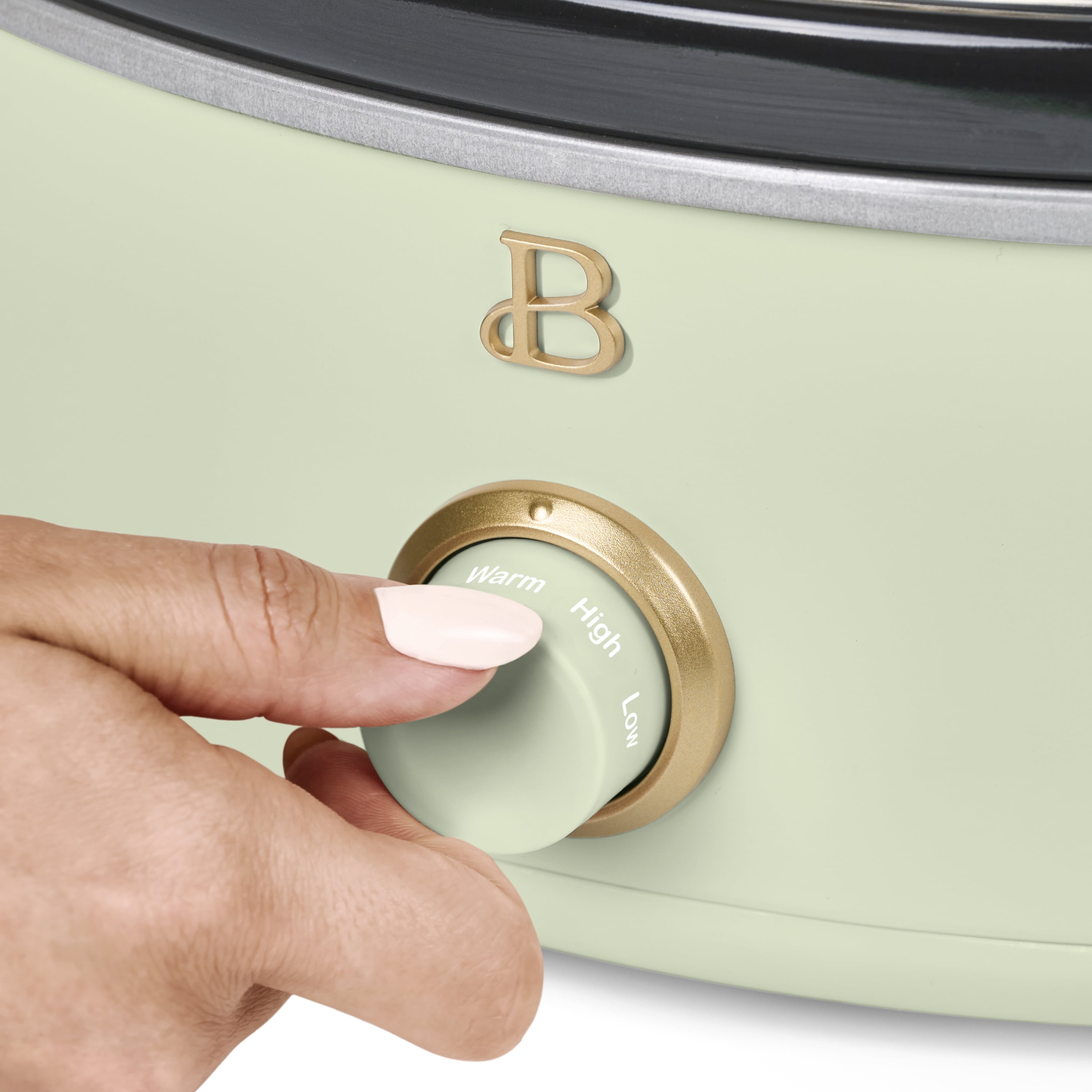 Beautiful 2.5 Qt Dip and Serve Manual Slow Cooker, Sage Green by Drew Barrymore
