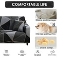 thumbnail image 4 of Stretch Sofa Covers Printed Couch Cover 4 Seat Elastic Universal Sofa Slipcovers for 4 Cushion Couches Polyester Spandex Fitted Furniture Protector with 1 Free Pillow Case, Black Magic, 4 of 8