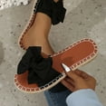thumbnail image 6 of LOVZFMLL Women's Flat Sandals Summer Casual Bow Knot Beach Slippers Comfort Walking Outdoor Soft Slides Open Toe Slip On Black 8.5, 6 of 9