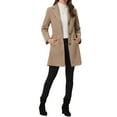 thumbnail image 2 of INSPIRE CHIC Women's Coats Single Breasted Long Outerwear Winter Trench Coat XL Dark Beige, 2 of 6