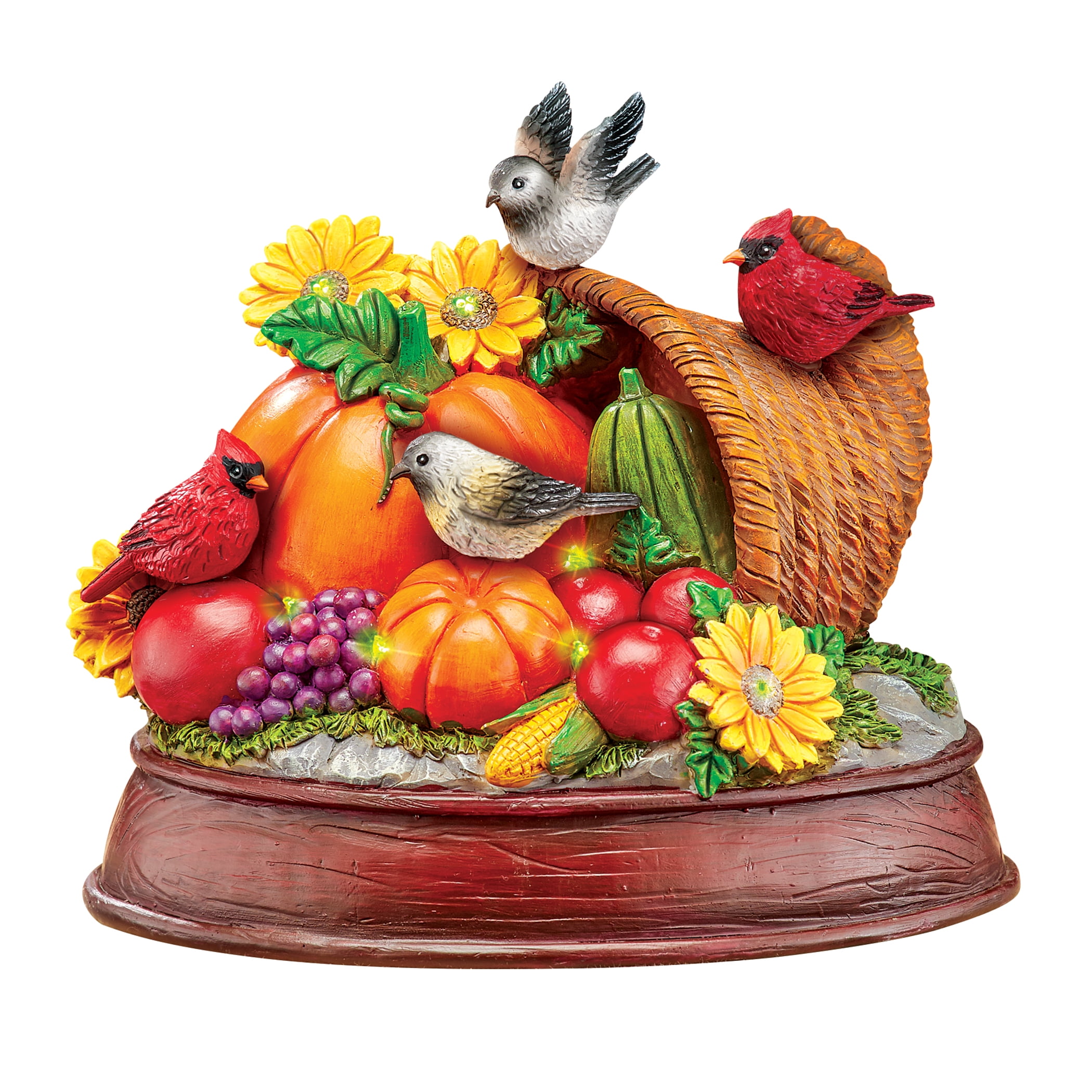 Lighted Horn Of Plentiful Cornucopia Tabletop Fall Colors Charming