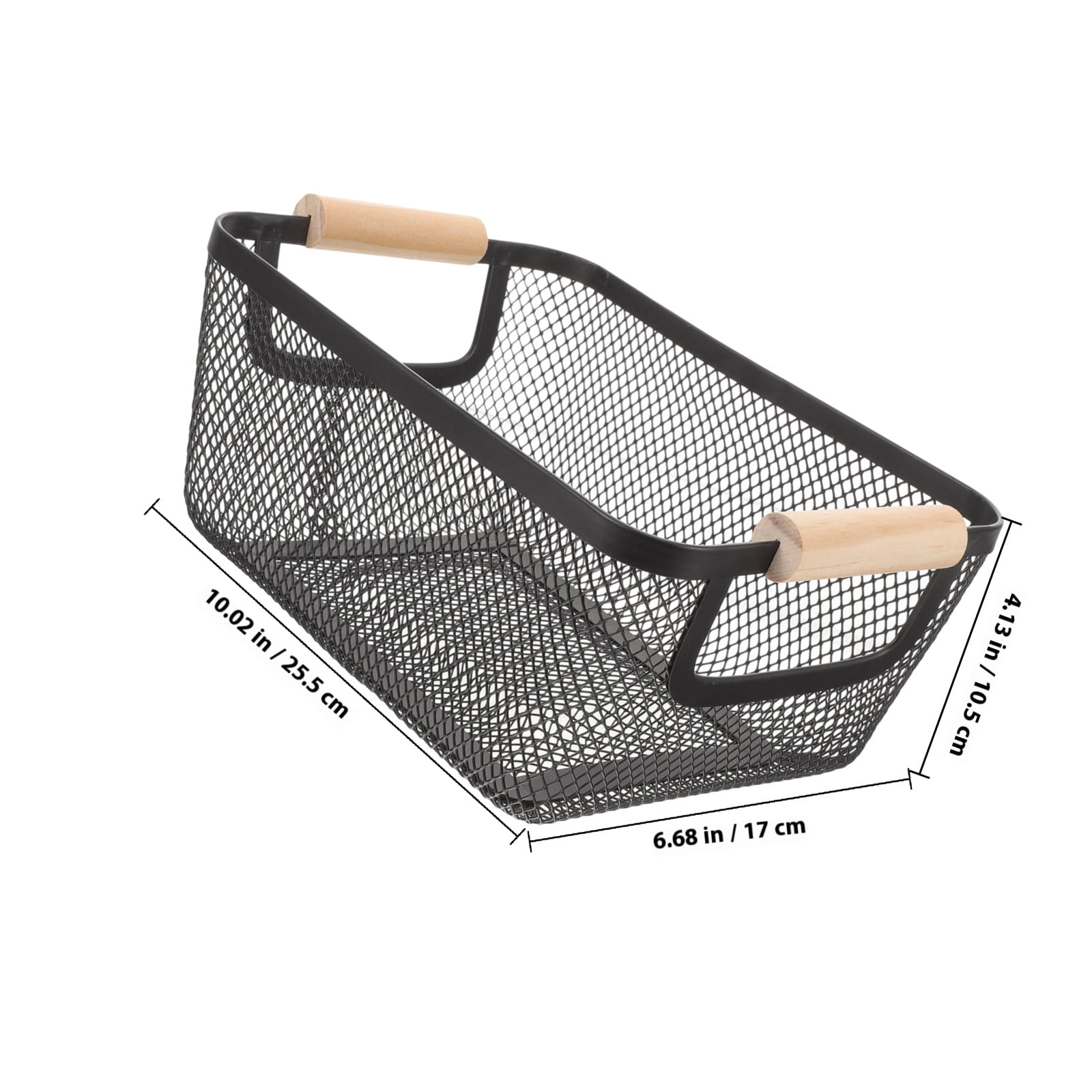 FONDOTIN Big Wire Basket Black Storage for Organizing Kitchen and Bathroom 1Pack
