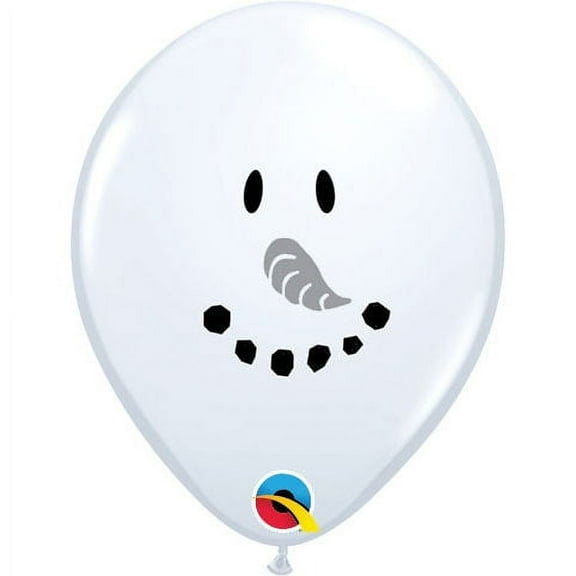 5 inch Qualatex Smile Face Snowman Latex Balloons (10 Pack) - Party Supplies Decorations