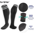 thumbnail image 3 of Lian LifeStyle Men's 1 Pair Knee Length Sports Socks for Baseball/Soccer/Lacrosse M(Black), 3 of 5