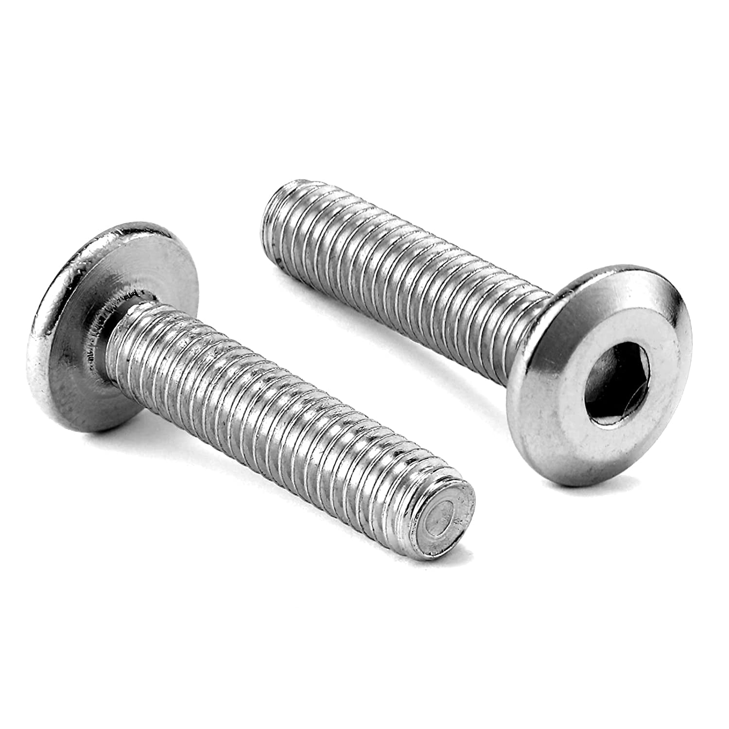 M8 x 16mm 10Pcs Flat Head Hex Socket Cap Screws Bolts, 304