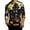Dark Gray, variant on Men's Casual Regular Fit Crew Neck Three Quarter Sleeve T Shirt with Halloween Bat Print Suitable for Daily Wear and Themed Events Black M