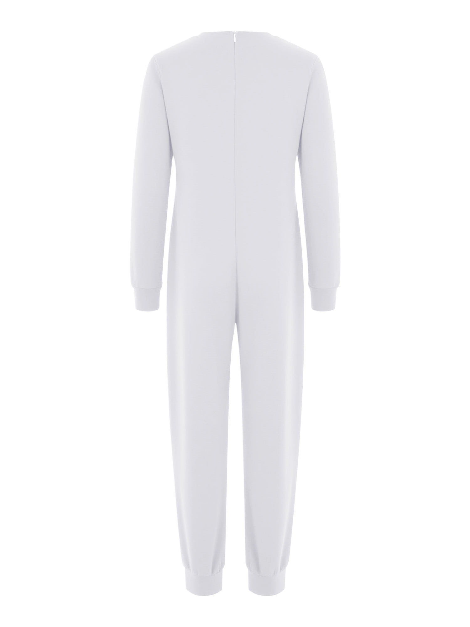 Miutii Unisex Girls Boys One-piece Jumpsuit Full Body Romper Special Needs Adaptive Clothes 6-16 Years White 14
