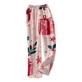 thumbnail image 6 of WTOBBY Women's Casual Fashion Christmas Printed Flannel Pajama Pants, Festive Holiday Sleepwear with Soft Fabric, Merry Christmas Design for Cozy Home Use,Pink XS, 6 of 6