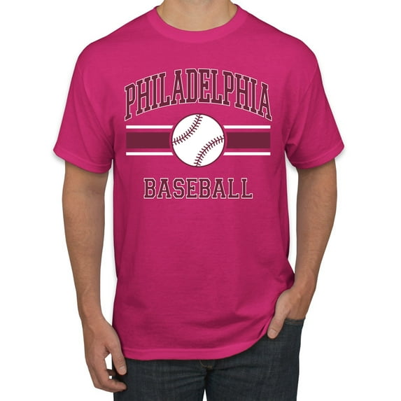 Wild Bobby City of Philadelphia Baseball Fantasy Fan Sports Men's T-Shirt, Fuschia, 5X-Large