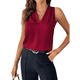 thumbnail image 1 of Camisetas Sin Mangas Plisadas para Mujer, Color Vino Tinto L, 1 of 4