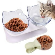 Shldybc Dog Cat Feeder and Water Dispenser, Food Feeder and Waterer Set with Pet Food Bowl, Pet Dog Slow Feed Spine Bowl Drinking Protection Stomach Bowl