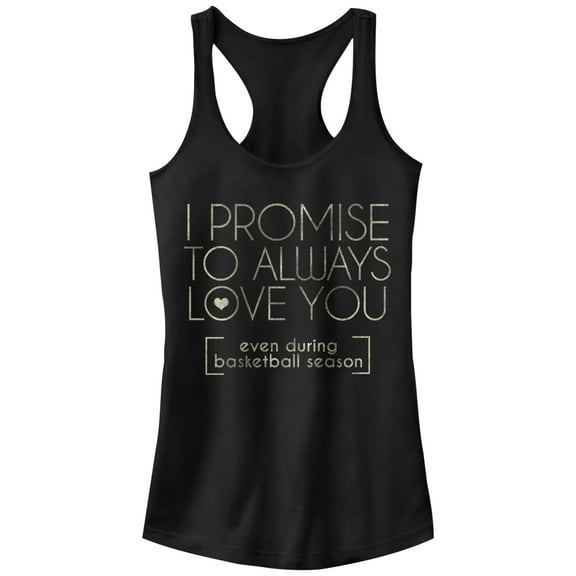 Junior's CHIN UP Promise to Love You in Basketball  Racerback Tank Top Black Large
