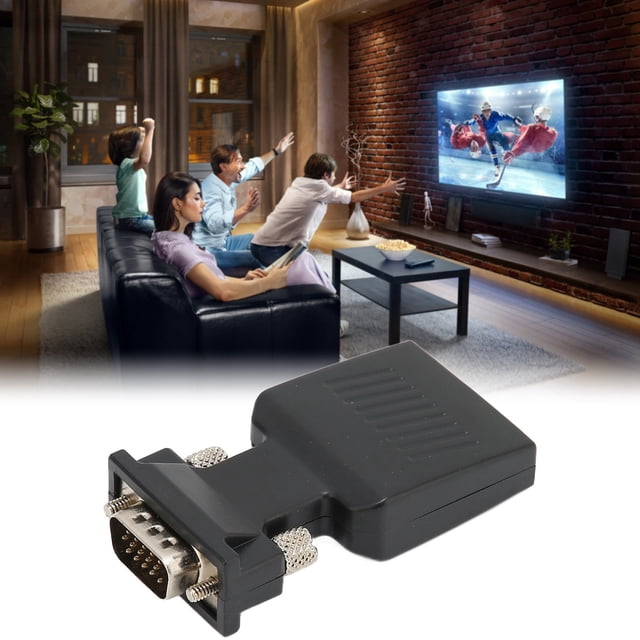 VGA à HD Convertisseur d'Interface Multimédia VGA Convertisseur HD Mâle à Femelle avec Audio 3,5 Mm, Port d'Entrée d'Alimentation USB pour Ordinateurs Ordinateurs Portables Projecteurs