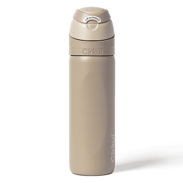 Cirkul 26oz StrawSip Flip Water Bottle, Stainless Steel, Double Wall Insulated, Dune (Tan)