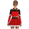 thumbnail image 2 of inlzdz Girls Cheerleading Uniform Cheer Leader Dance Crop Tops with Skirts Party Outfit 2-Piece Set Red 10, 2 of 7