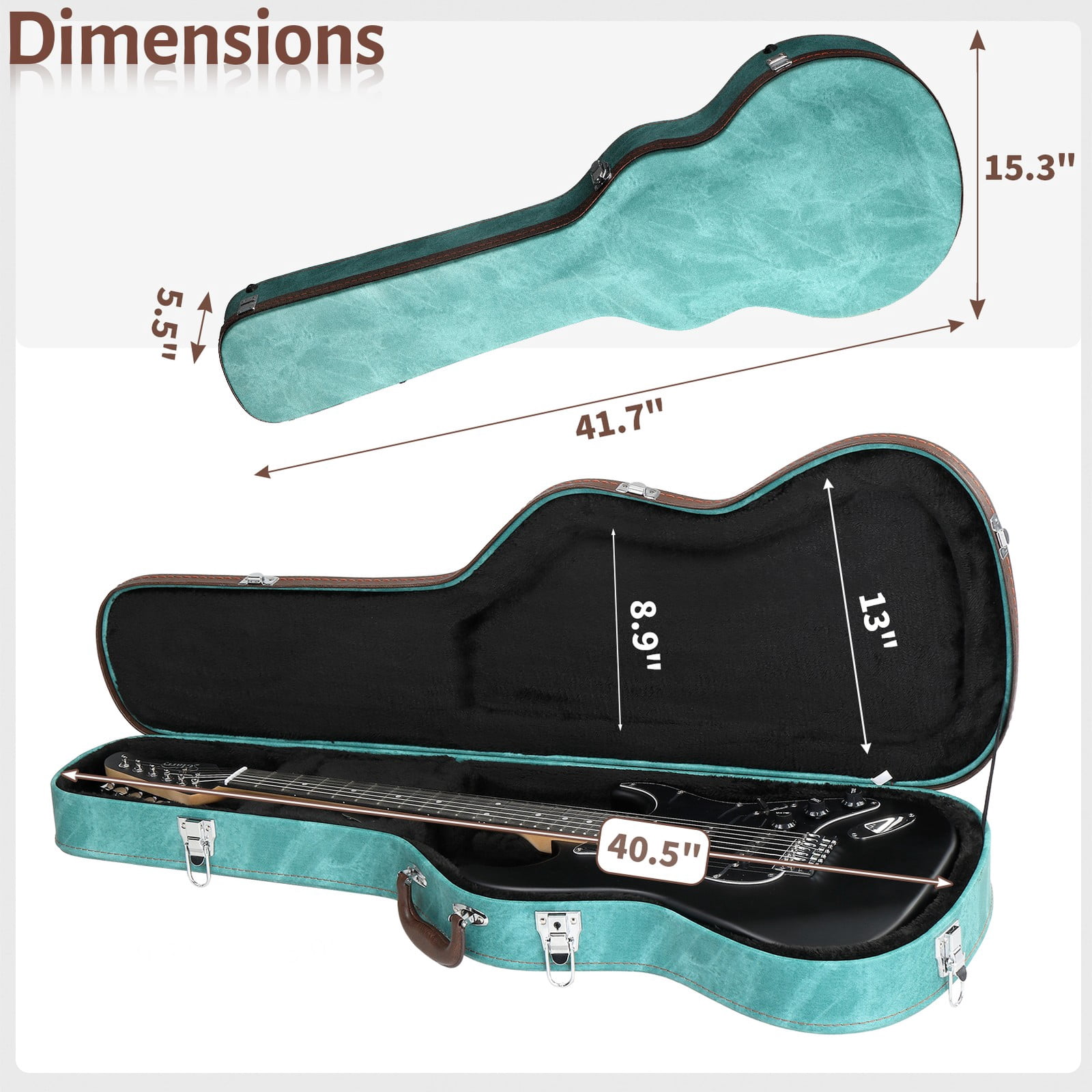 Electric Guitar Hard Case, Wooden Hard-Shell Waterproof  for KLP Electric Guitar