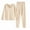 Beige, variant on Uaswgudfs V-Neck Zip-Up Women's Pajama Set with Ankle Pants - Lace Trim & Regular Fit Sleepwear