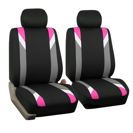Premium Bucket Seat - FH Group Premium Modernistic Front Bucket Car Seat Covers for Sedan, SUV, Tuck, Van, Two Front Buckets, Black Pink