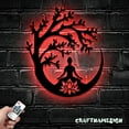 thumbnail image 2 of Craftnamesign Yoga Buddha Tree Metal Sign LED Light, Buddhist Sign, Buddhist Decor, 2 of 5