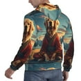 thumbnail image 6 of Honeii Meditating Golden Retriever Pattern Mens Hoodies Men's Loose Sleeve Sweatshirt,Pullover Hooded Sweatshirt for Men,Essentials Hoodie-3X-Large, 6 of 7