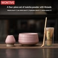 thumbnail image 4 of Juego de té matcha japonés rosa de 8 piezas, juego de matcha en polvo, tazón para matcha, batidor y soporte para preparar té., 4 of 5