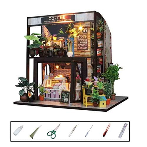 Dream Angel MAGQOO 3D Wooden Dollhouse Miniature Kit DIY House Kit with Furniture,1:24 Scale Creative Room Dust Proof Included