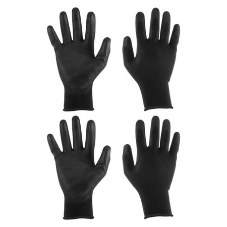 

Uxcell 2 Pairs Non-slip Safety Work Gloves 25.5cm Rubber Coated Nylon Gloves (X-Large) Black