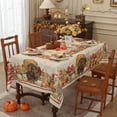 thumbnail image 3 of Fall Tablecloth 60x102 Inch Rectangle, Turkey Pumpkin Print Waterproof Wrinkle-Resistant Table Cloth for Autumn Thanksgiving Harvest Dining Kitchen Decor, 3 of 7
