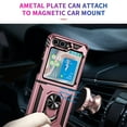 thumbnail image 6 of Designed for Samsung Galaxy Z Flip 6 5G Case, Military Grade Protective Phone Case Cover with Enhanced Metal Ring Kickstand [Support Magnet Car Mount] Compatible with Z Flip 6 5G, Rosegold, 6 of 7