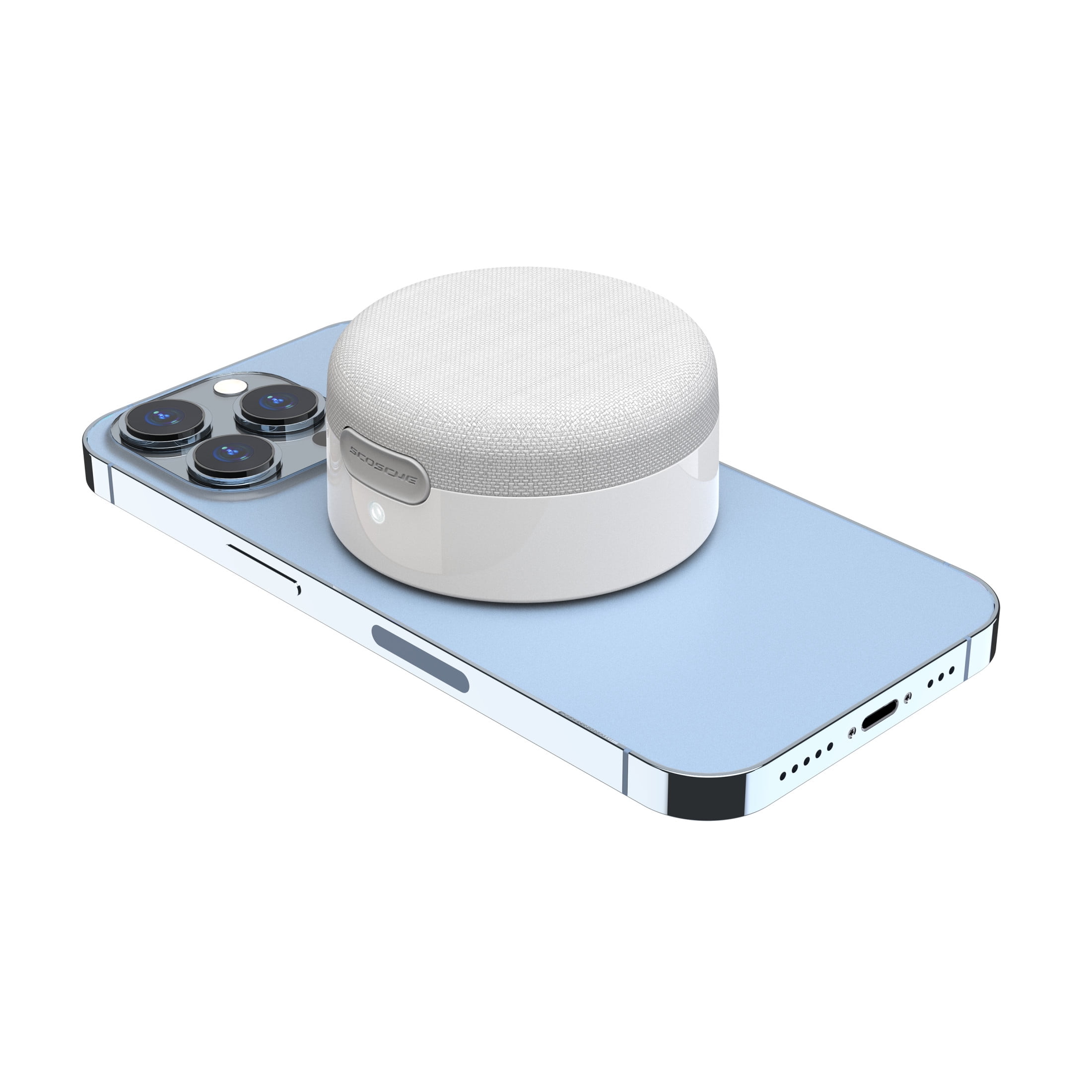 Scosche Btmsswt-SP Boom Can® MS Prtbl Wireless Bluetooth Spkr Comp w/ MagSafe iPhone White