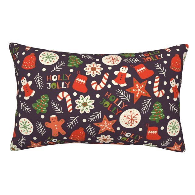 Fotbe Winter Holiday Christmas Funda de Almohada Decorativa Estilo Occidental, Lujo en Algodón, Fundas para Almohadas King, Cojín Estampado para Decoración del Hogar-20"x30"