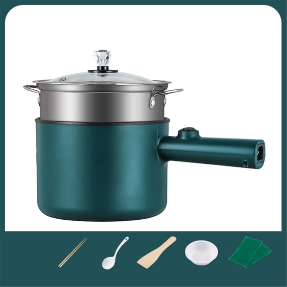 Vestitly Non-Stick Pan Electric Hot Pot With Steamer Multi Purpose Pot 1.8L Non Stick Pan Adjustable Temperature Control Pasta Electric Pot Overheat Cook Dry