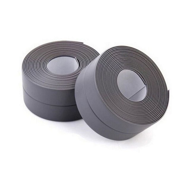 Tira de sellado, baño Cinta de sellado de silicona gris Bañera PE Autoadhesivo para calafateo de esquinas de cocina 38 mm 3,2 m - (paquete de 2) 6 - número de serie