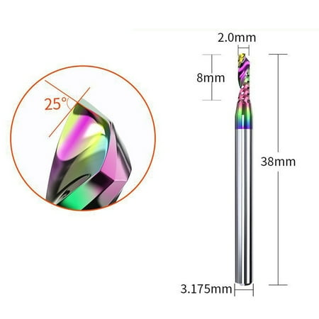 

LLDI 3.175mm Wood Milling Cutter Up Down CNC Carbide End Mill Spiral Woodworking Tool
