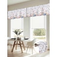 thumbnail image 2 of Watercolor Floral Window Valance, Butterfly Birds 2 Pack Decorative Curtain for Small Windows, Light Filtering Valance with 3” Rod Pocket, 42"W x 18"L, 2 of 9