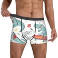 thumbnail image 2 of Kdxio Men's Boxer Briefs with Music Lover Dinosaur Print - Comfortable and Breathable Underwear for Everyday Wear, 2 of 7