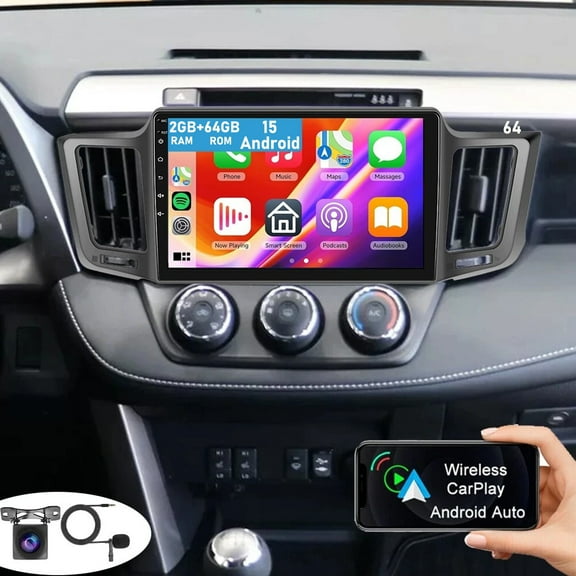 Gsuatey 2G 64G Car Radio for Toyota RAV4 2013-2018, 10 Inch Car Stereo Support Wireless Carplay/Android Auto,GPS Navigation,WiFi,FM,Bluetooth,Backup Camera & SWC
