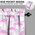 thumbnail image 5 of Kitchen Curtains 36 Inch Short - 3 Panel Set, Flamingo Tropical Bird Print, Rod Pocket Window Curtain, 100% Polyester for Hawaiian Summer Beach Decor, Easy Wash, 5 of 6